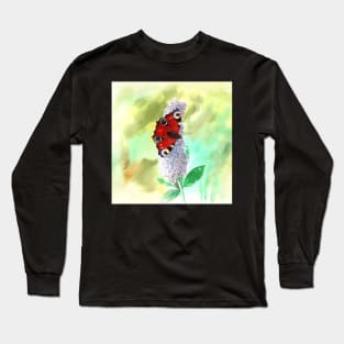 Peacock Butterfly watercolour Long Sleeve T-Shirt